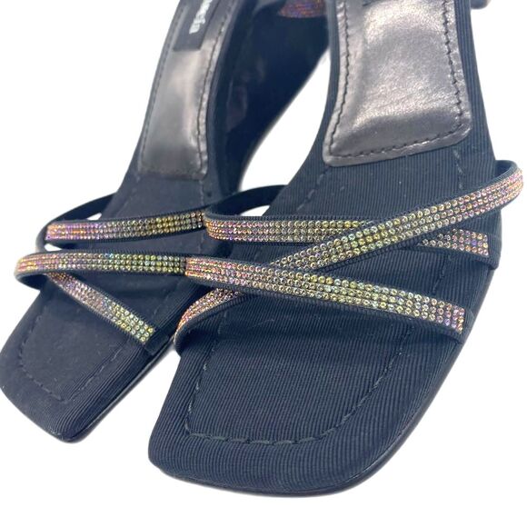 Pedro Garcia Inna Crystal Wedge Sandal in Black Swarovski Crystals Size 6 - Picture 6 of 15